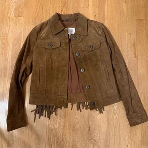 BCBGeneration Tan Suede Jean Jacket